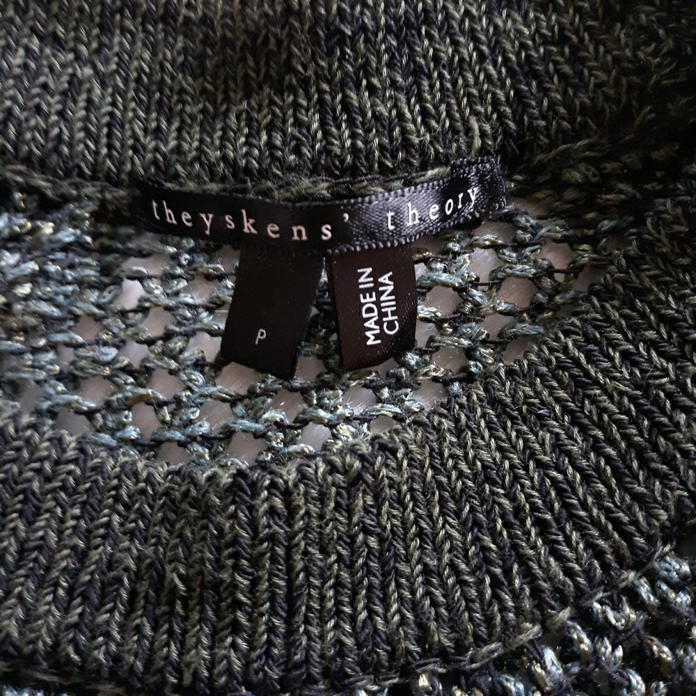 Theyskens' Theory Green Crochet Open-Knit Sweater - Picture 7 of 7